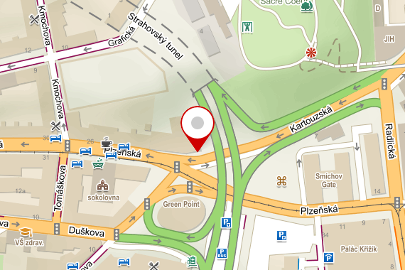 Mapa ke kanceláří v Praze